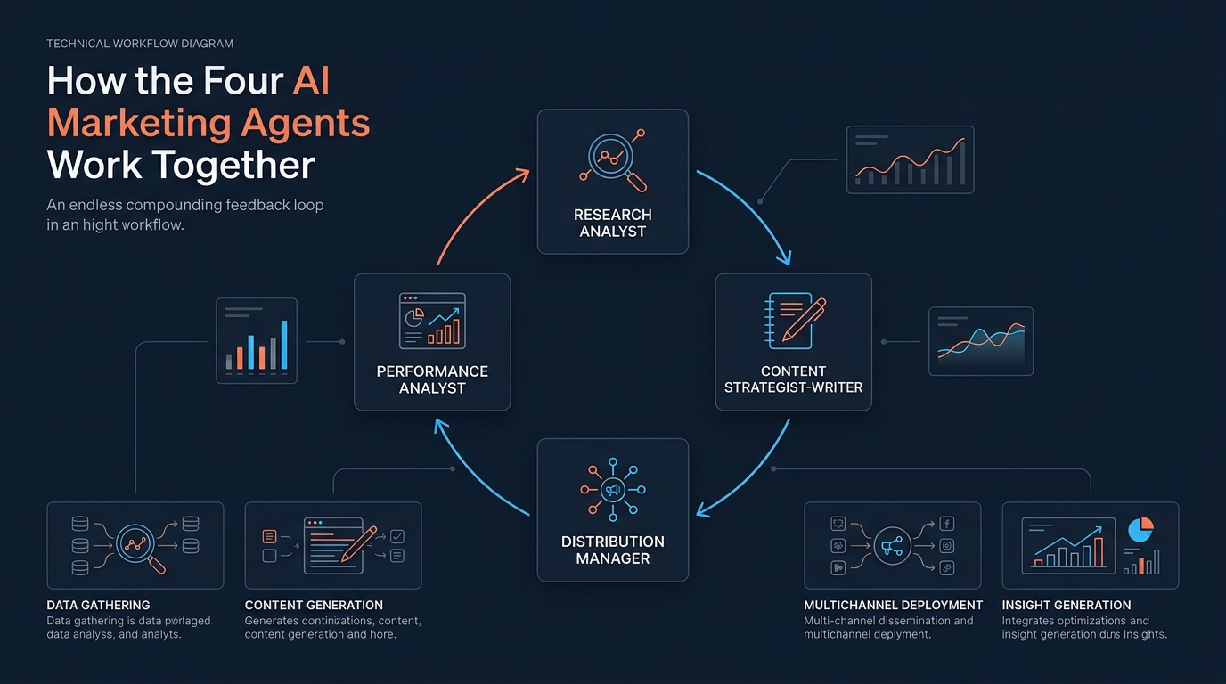 How the Four AI Marketing Agents Work Together - Circular Loop